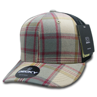 DECKY 6018 6-Panel Mid Profile Structured Plaid Trucker Hat