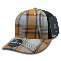 DECKY 6018 6-Panel Mid Profile Structured Plaid Trucker Hat