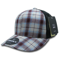 DECKY 6018 6-Panel Mid Profile Structured Plaid Trucker Hat