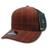 DECKY 6018 6-Panel Mid Profile Structured Plaid Trucker Hat