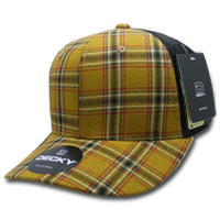 DECKY 6018 6-Panel Mid Profile Structured Plaid Trucker Hat