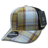 DECKY 6018 6-Panel Mid Profile Structured Plaid Trucker Hat