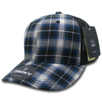 DECKY 6018 6-Panel Mid Profile Structured Plaid Trucker Hat