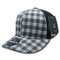 DECKY 6018 6-Panel Mid Profile Structured Plaid Trucker Hat