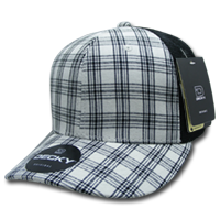 DECKY 6018 6-Panel Mid Profile Structured Plaid Trucker Hat