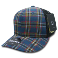 DECKY 6018 6-Panel Mid Profile Structured Plaid Trucker Hat