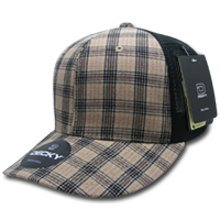 DECKY 6018 6-Panel Mid Profile Structured Plaid Trucker Hat