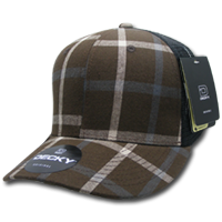 DECKY 6018 6-Panel Mid Profile Structured Plaid Trucker Hat