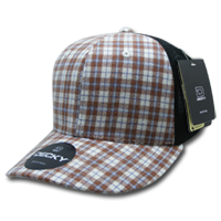 DECKY 6018 6-Panel Mid Profile Structured Plaid Trucker Hat