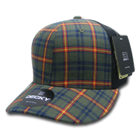 DECKY 6018 6-Panel Mid Profile Structured Plaid Trucker Hat