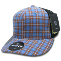 DECKY 6018 6-Panel Mid Profile Structured Plaid Trucker Hat