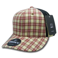 DECKY 6018 6-Panel Mid Profile Structured Plaid Trucker Hat