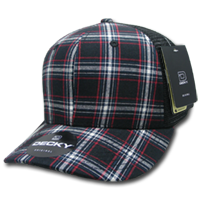 DECKY 6018 6-Panel Mid Profile Structured Plaid Trucker Hat