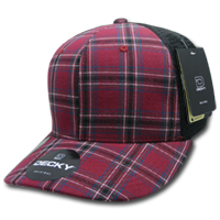 DECKY 6018 6-Panel Mid Profile Structured Plaid Trucker Hat