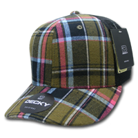 DECKY 6018 6-Panel Mid Profile Structured Plaid Trucker Hat