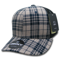 DECKY 6018 6-Panel Mid Profile Structured Plaid Trucker Hat