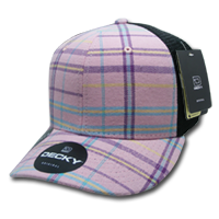 DECKY 6018 6-Panel Mid Profile Structured Plaid Trucker Hat