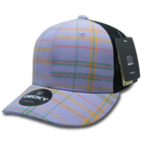 DECKY 6018 6-Panel Mid Profile Structured Plaid Trucker Hat