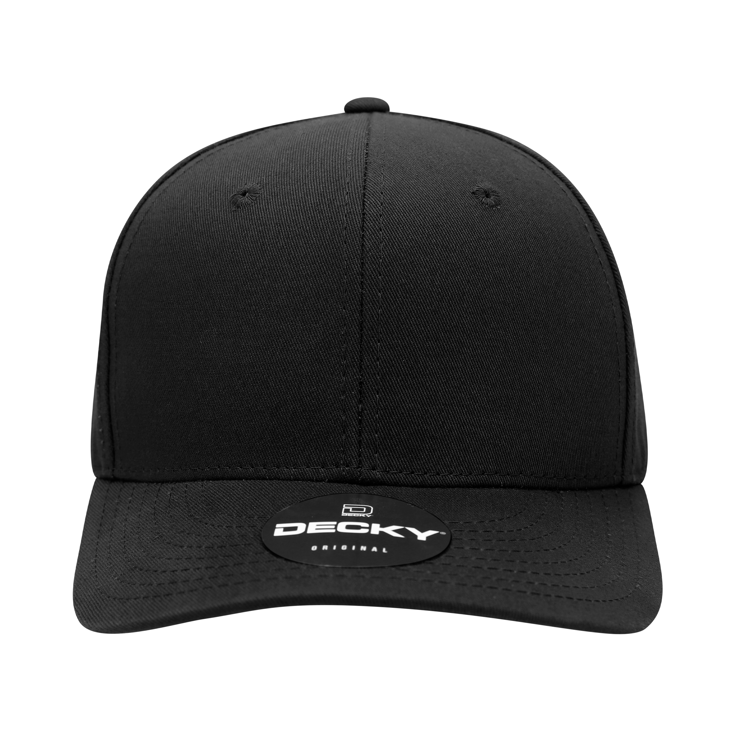 Decky 6022 6-Panel Mid Profile Structured Cotton Blend Cap, Black