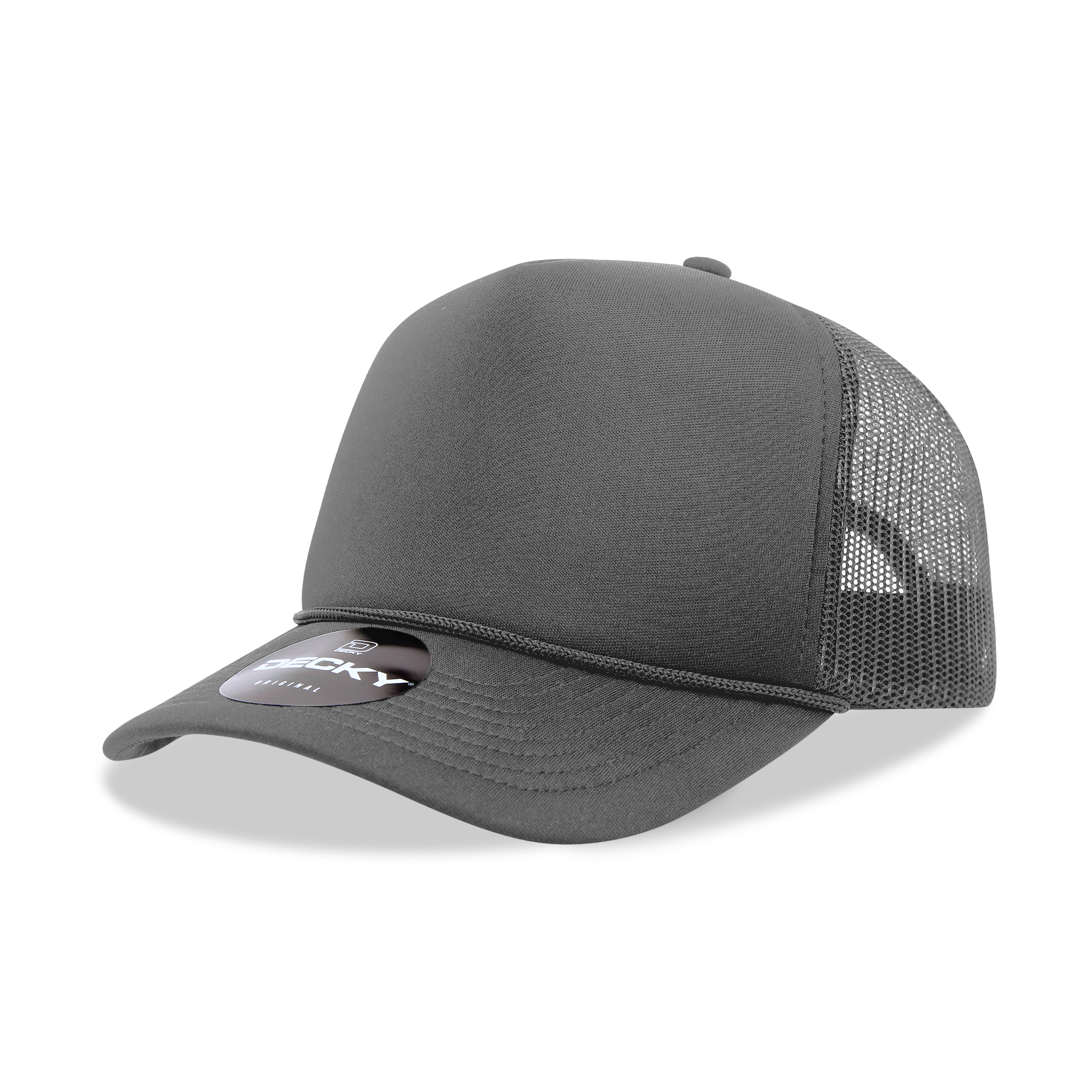 DECKY CLASSIC 6025 Mid Profile 5-Panel Foam Trucker Hat, Black | 6025-1BLK