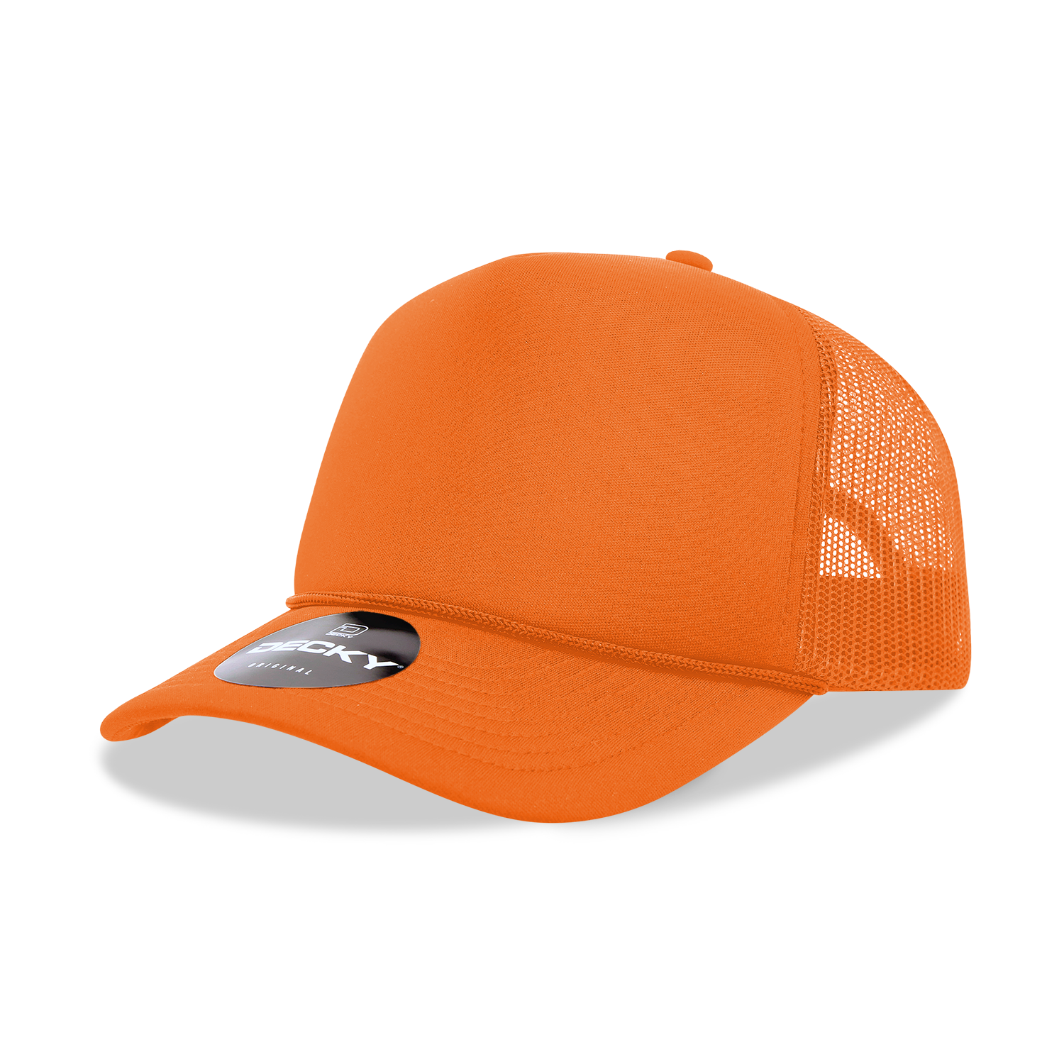 DECKY CLASSIC 6025 Mid Profile 5-Panel Foam Trucker Hat, Black | 6025-1BLK