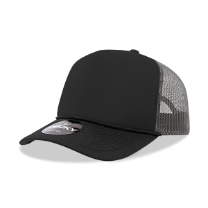 DECKY CLASSIC 6025 Mid Profile 5-Panel Foam Trucker Hat, Black | 6025-1BLK