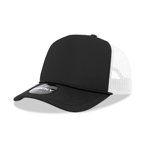 DECKY CLASSIC 6025 Mid Profile 5-Panel Foam Trucker Hat, Black | 6025-1BLK