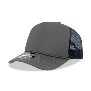 DECKY CLASSIC 6025 Mid Profile 5-Panel Foam Trucker Hat, Black | 6025-1BLK
