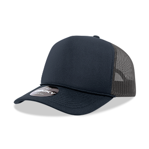 DECKY CLASSIC 6025 Mid Profile 5-Panel Foam Trucker Hat, Black | 6025-1BLK