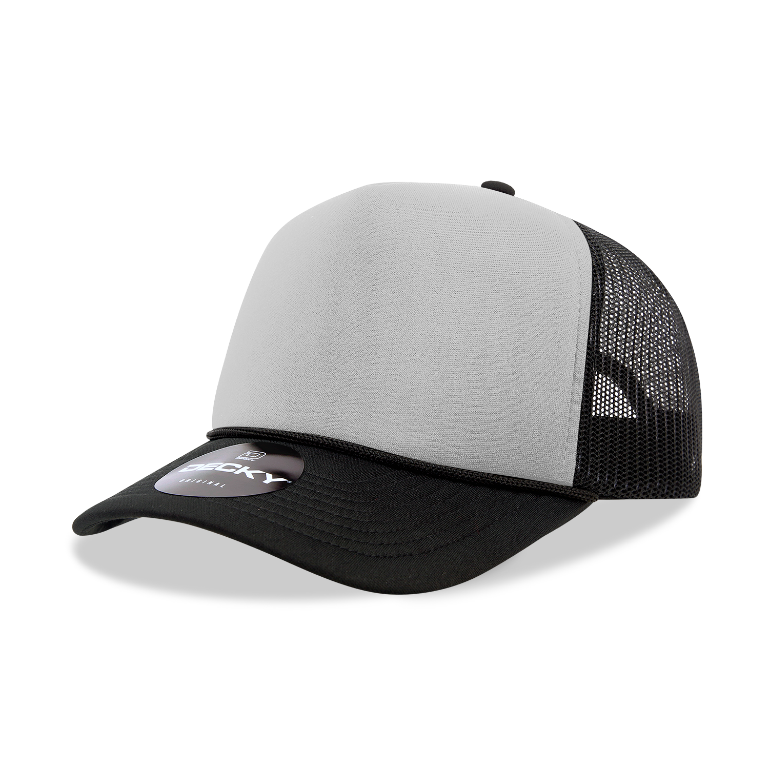 DECKY CLASSIC 6025 Mid Profile 5-Panel Foam Trucker Hat, Black | 6025-1BLK