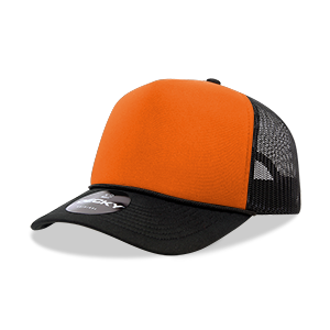 DECKY CLASSIC 6025 Mid Profile 5-Panel Foam Trucker Hat, Black | 6025-1BLK