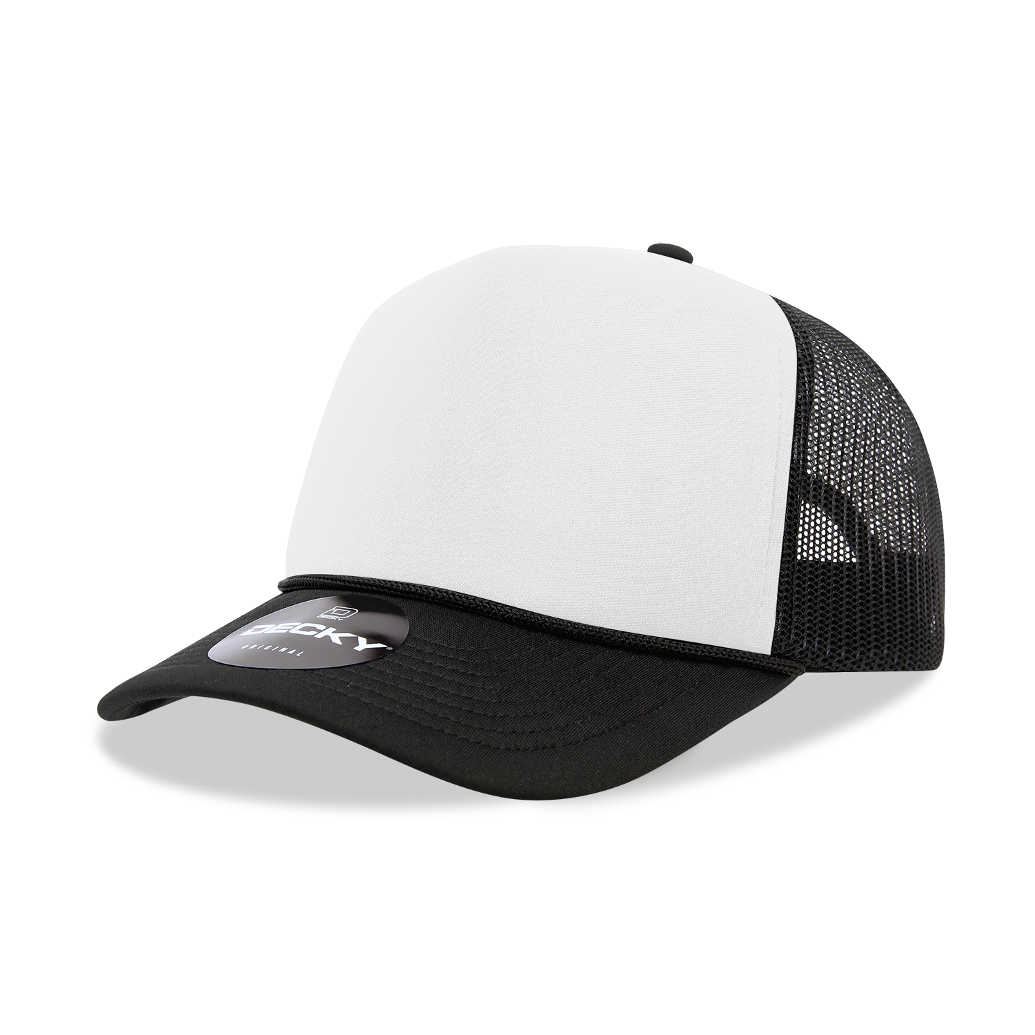 DECKY CLASSIC 6025 Mid Profile 5-Panel Foam Trucker Hat, Black | 6025-1BLK