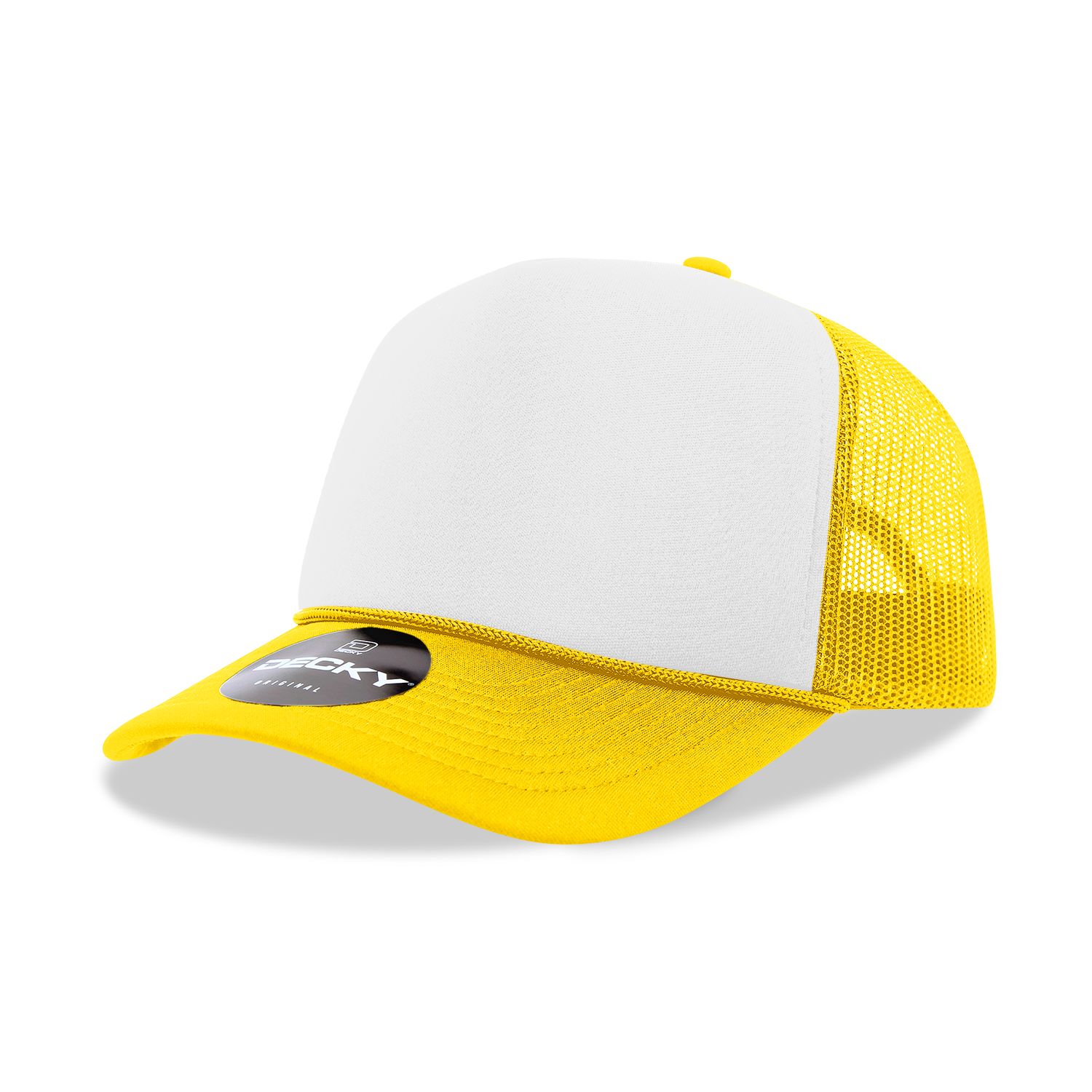 DECKY CLASSIC 6025 Mid Profile 5-Panel Foam Trucker Hat, Black | 6025-1BLK