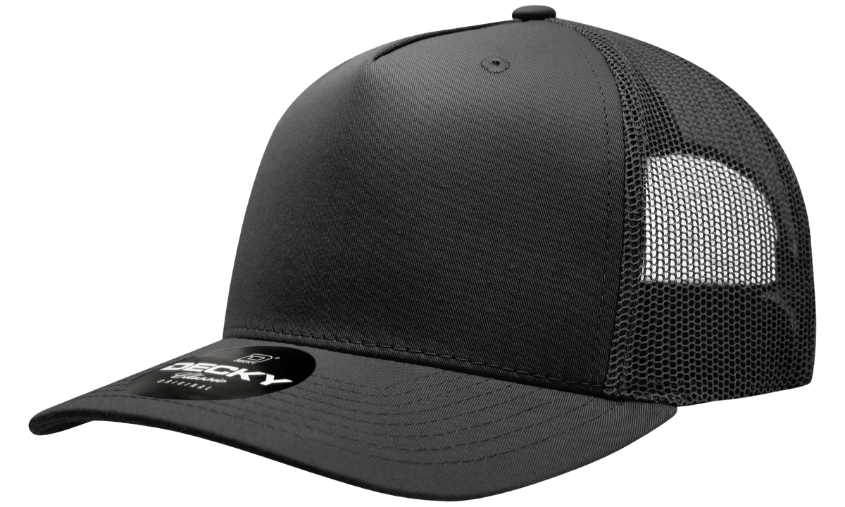 Decky 6030 5-Panel Mid Profile Structured Cotton Blend Trucker Hat