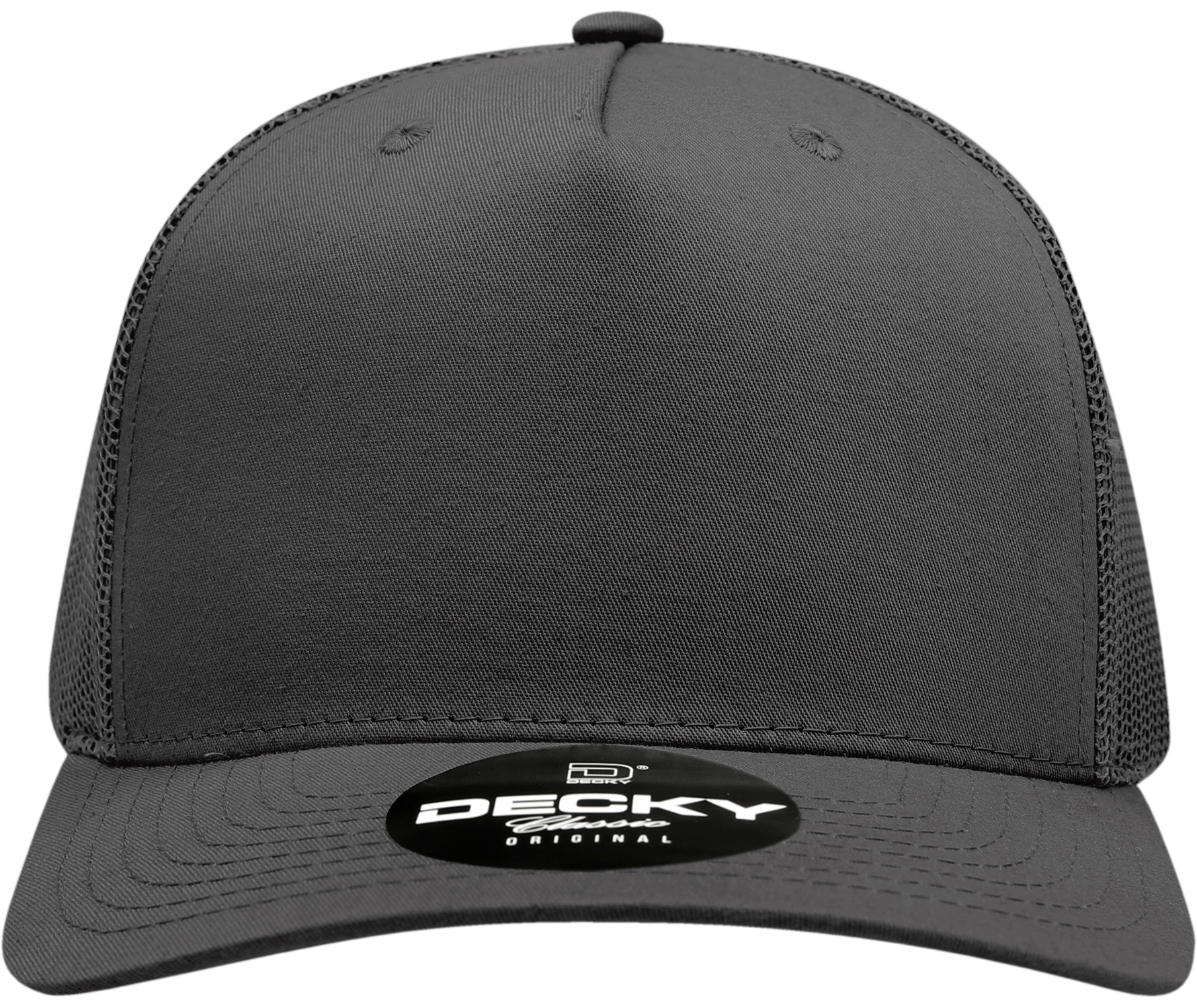 Decky 6030 5-Panel Mid Profile Structured Cotton Blend Trucker Hat