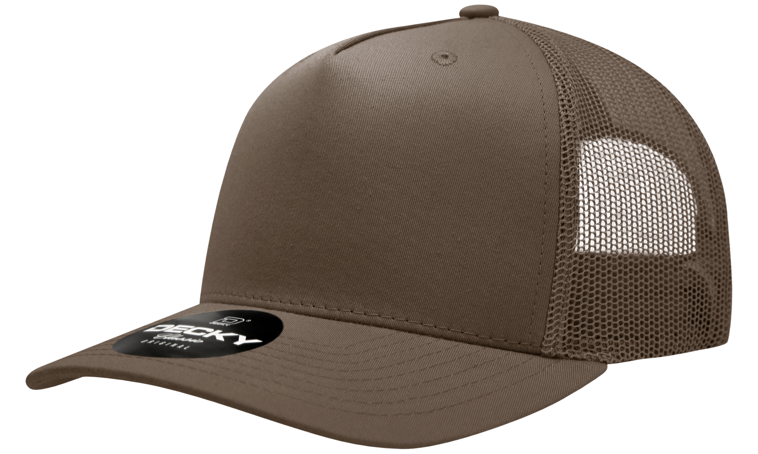 Decky 6030 5-Panel Mid Profile Structured Cotton Blend Trucker Hat