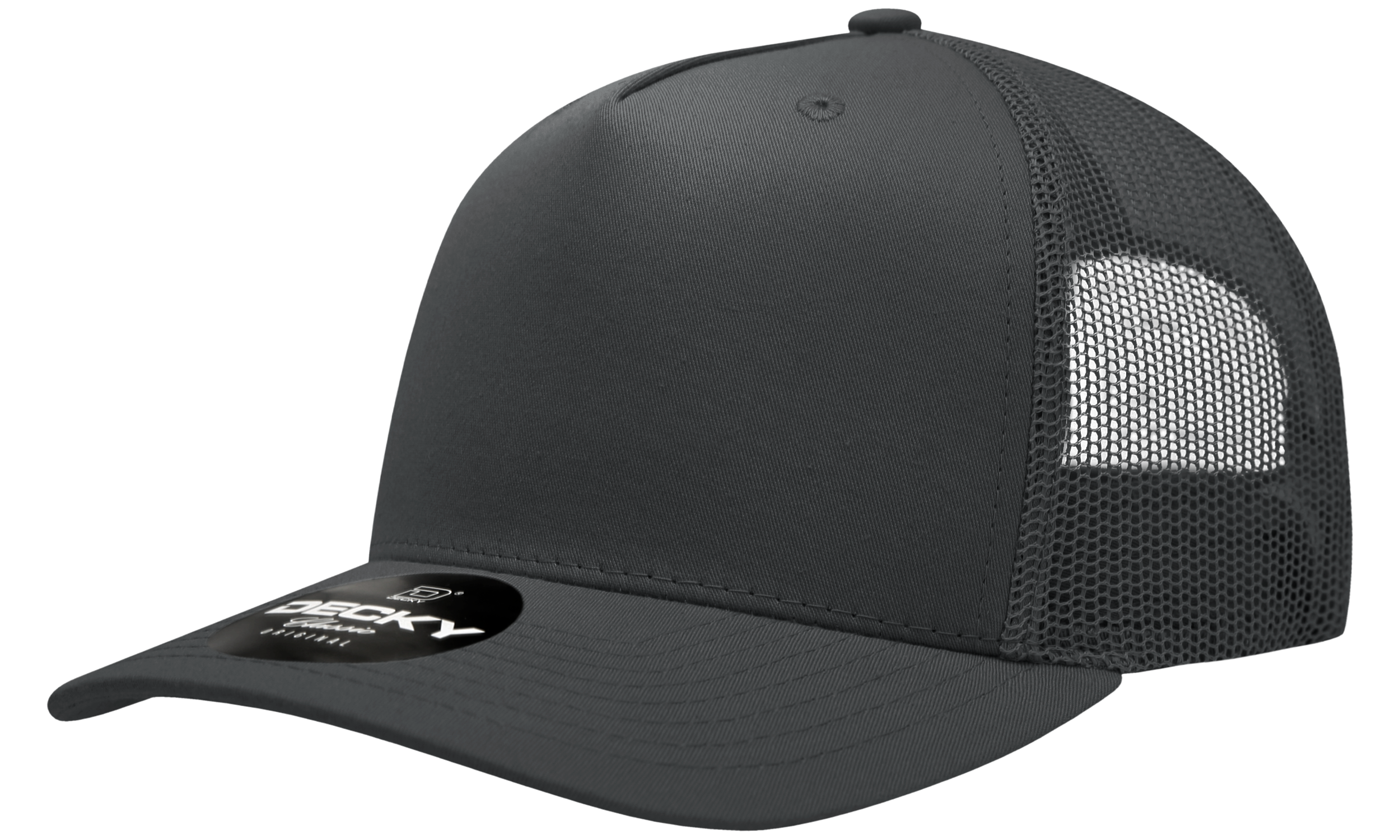 Decky 6030 5-Panel Mid Profile Structured Cotton Blend Trucker Hat