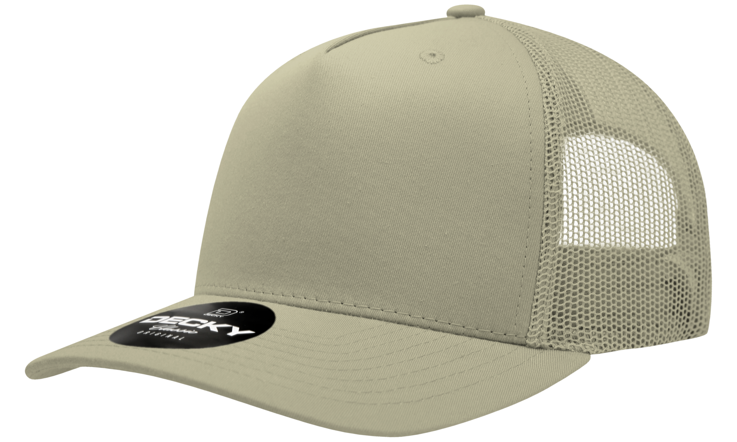 Decky 6030 5-Panel Mid Profile Structured Cotton Blend Trucker Hat