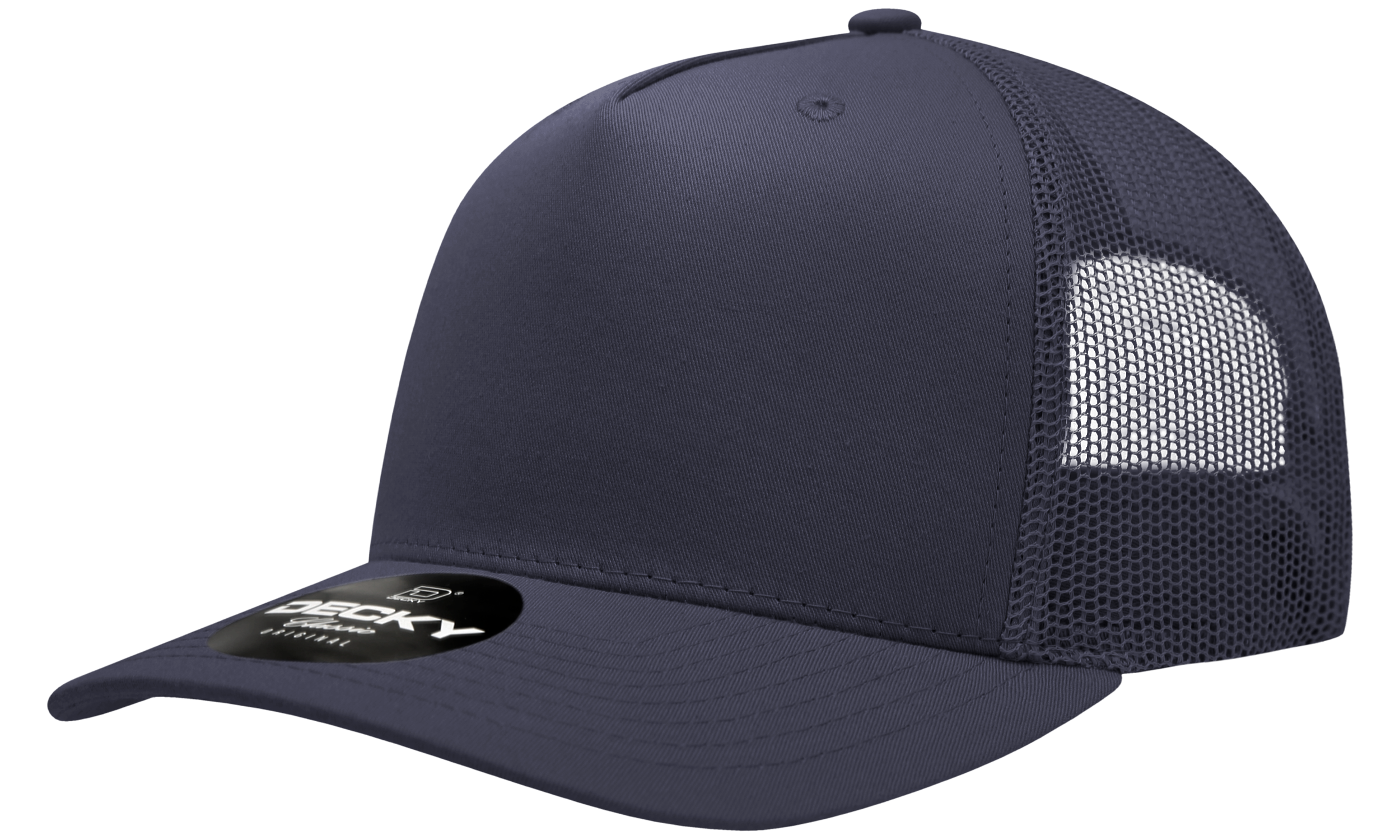 Decky 6030 5-Panel Mid Profile Structured Cotton Blend Trucker Hat