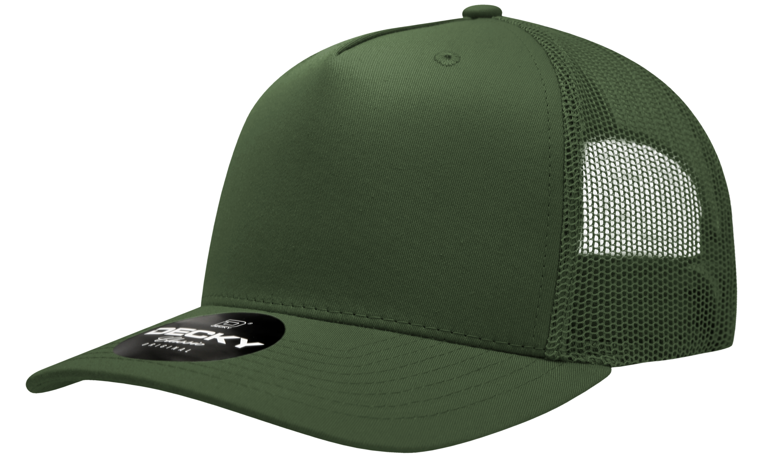 Decky 6030 5-Panel Mid Profile Structured Cotton Blend Trucker Hat