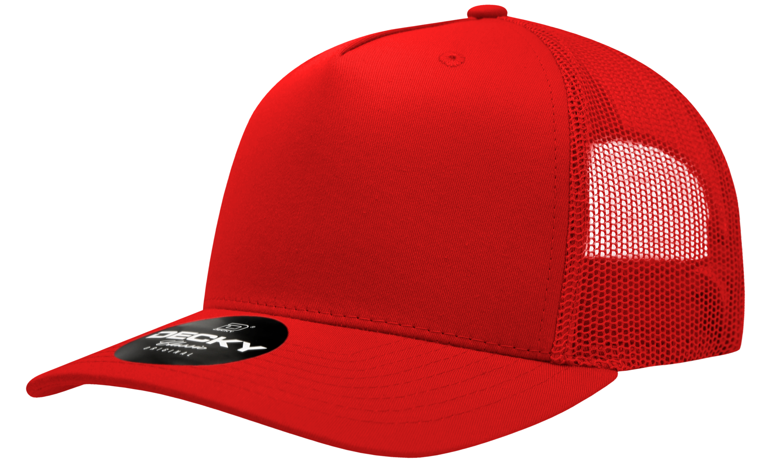 Decky 6030 5-Panel Mid Profile Structured Cotton Blend Trucker Hat