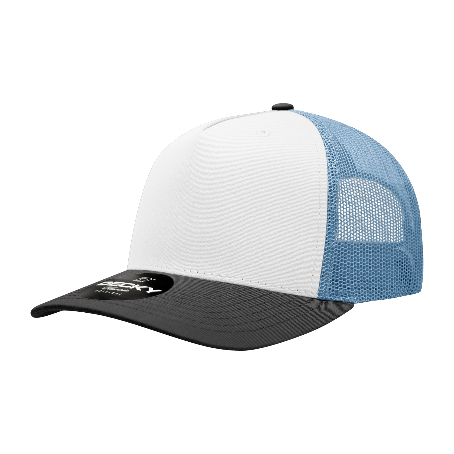 Decky 6030 5-Panel Mid Profile Structured Cotton Blend Trucker Hat