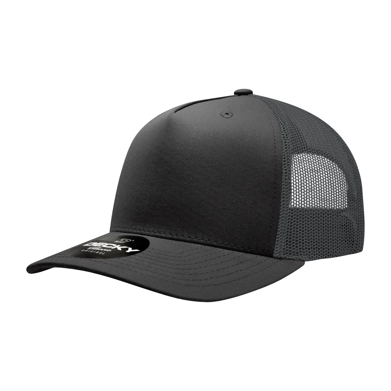 Decky 6030 5-Panel Mid Profile Structured Cotton Blend Trucker Hat