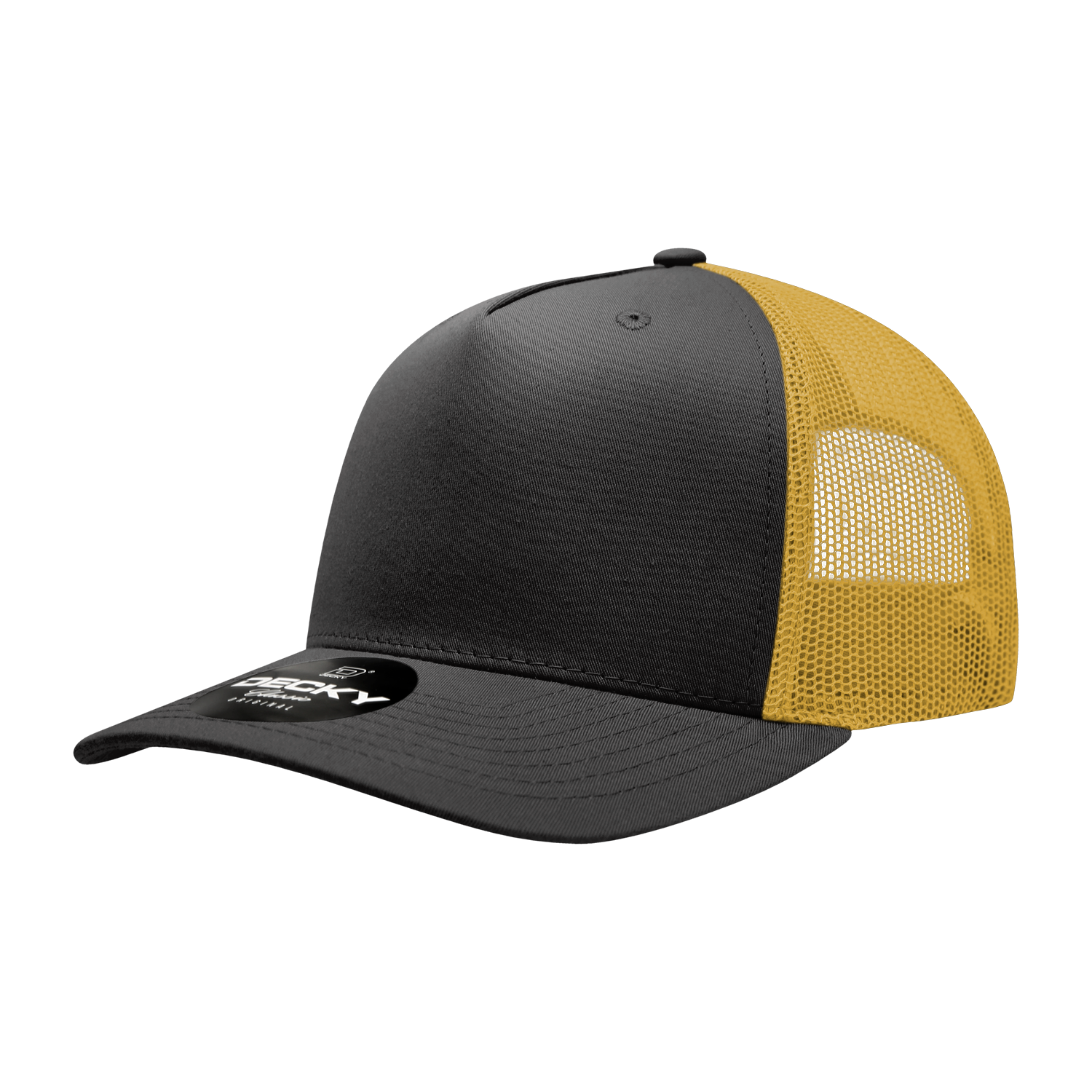 Decky 6030 5-Panel Mid Profile Structured Cotton Blend Trucker Hat
