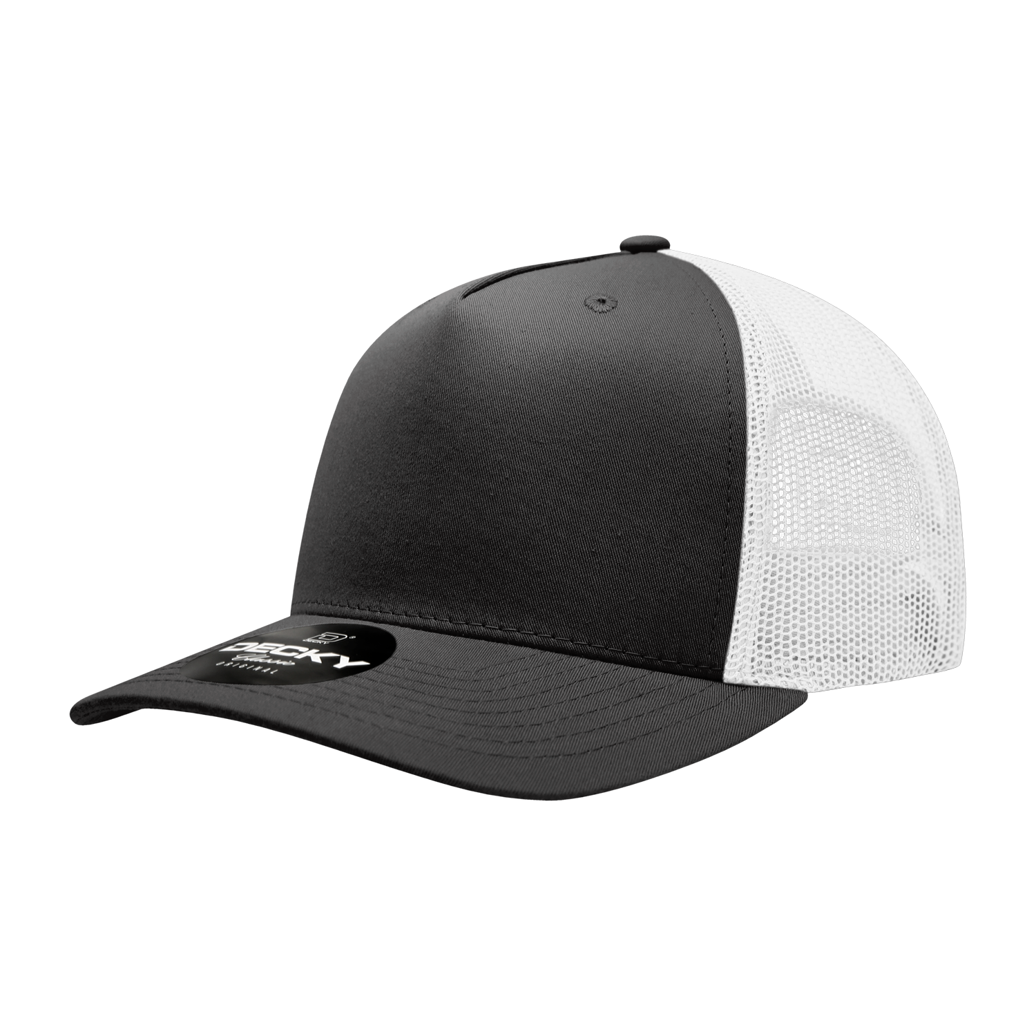Decky 6030 5-Panel Mid Profile Structured Cotton Blend Trucker Hat
