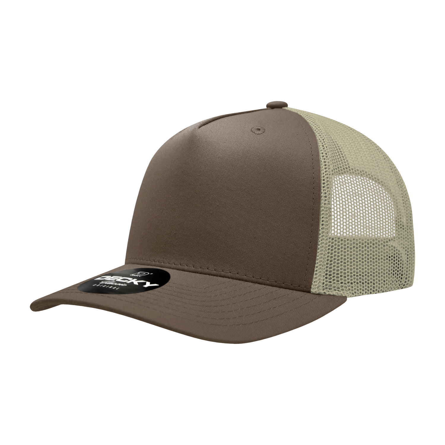 Decky 6030 5-Panel Mid Profile Structured Cotton Blend Trucker Hat