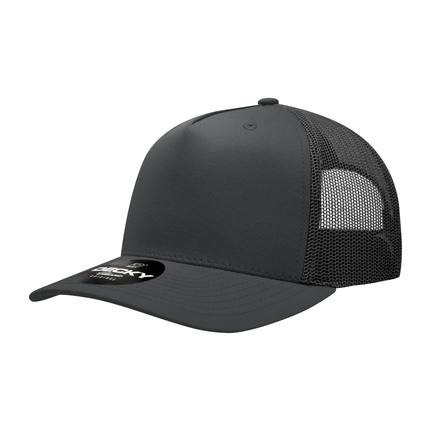 Decky 6030 5-Panel Mid Profile Structured Cotton Blend Trucker Hat