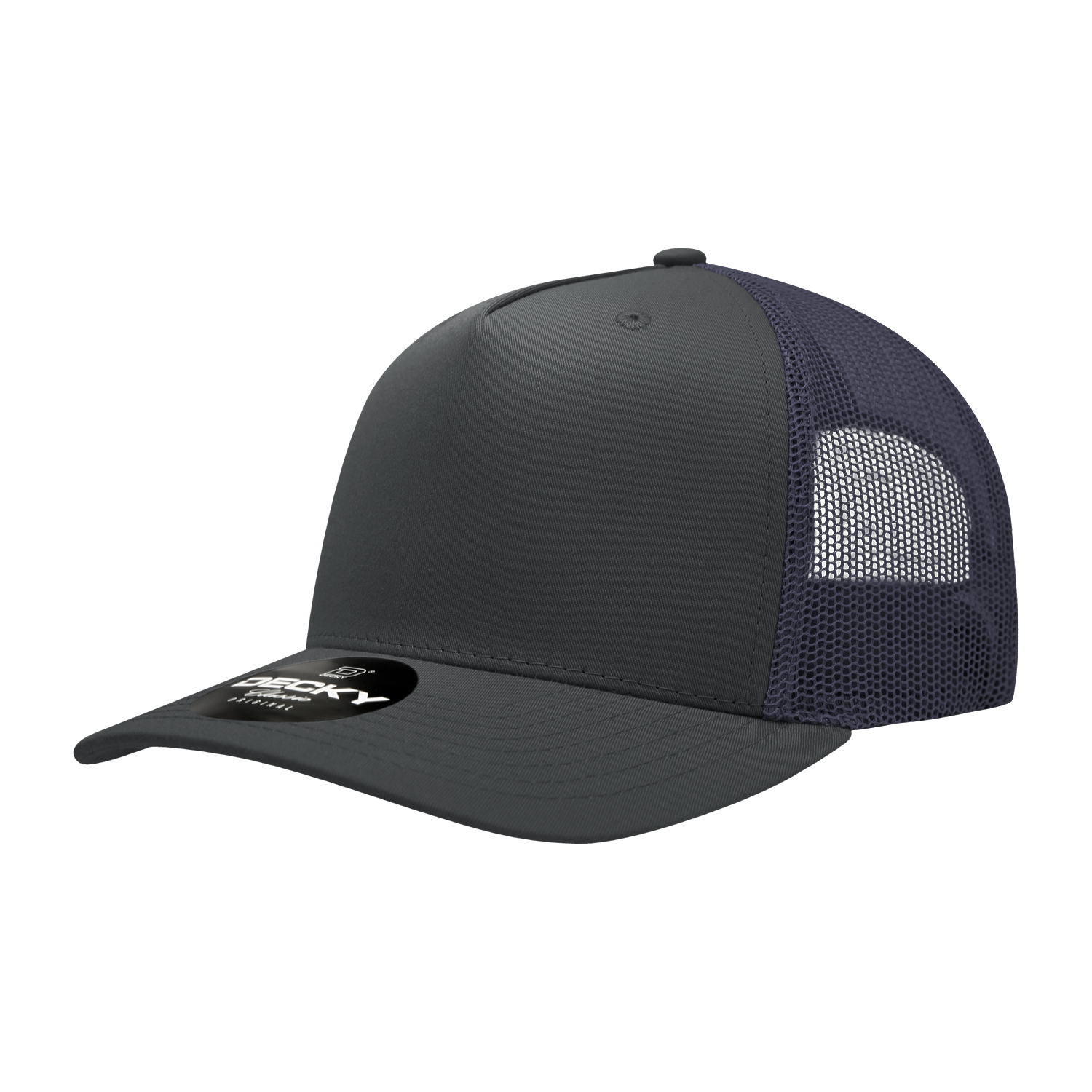 Decky 6030 5-Panel Mid Profile Structured Cotton Blend Trucker Hat