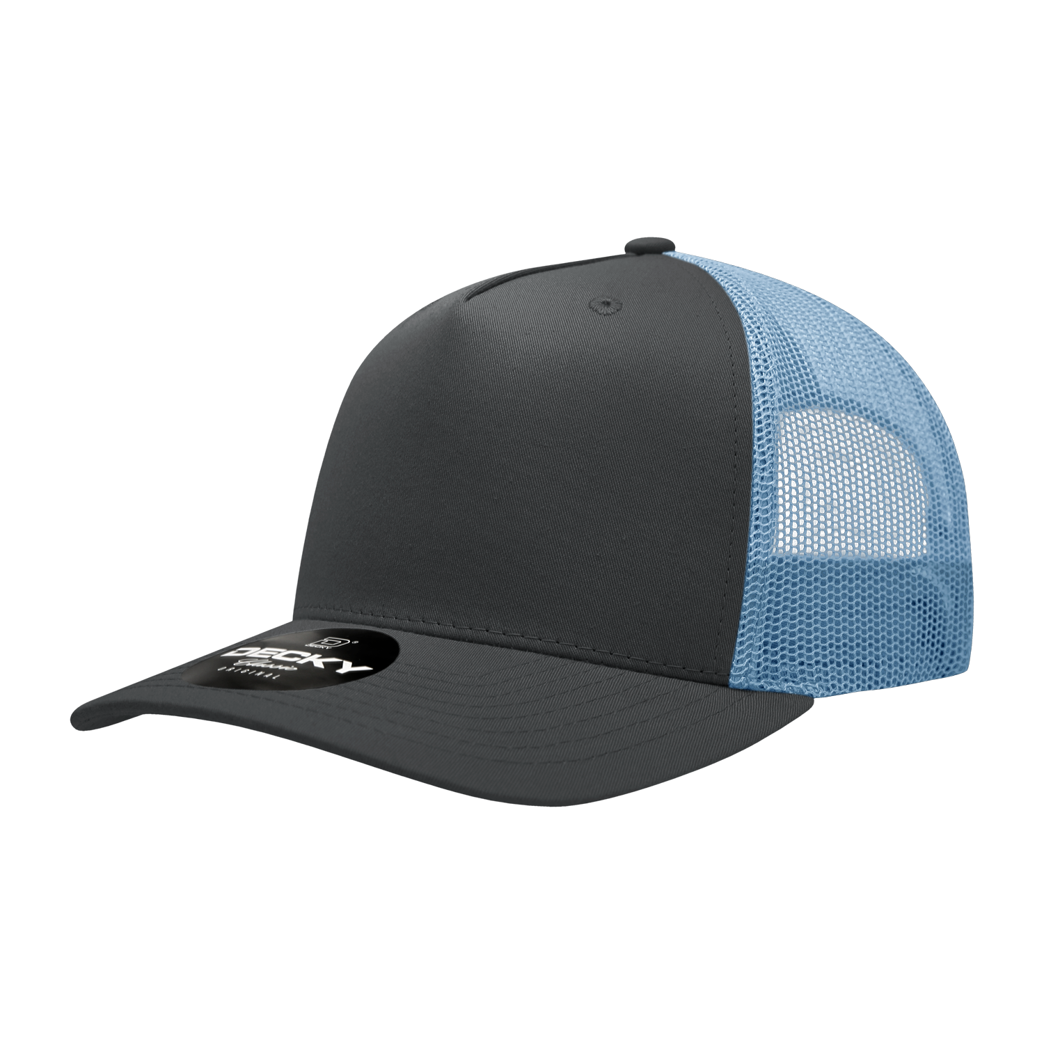 Decky 6030 5-Panel Mid Profile Structured Cotton Blend Trucker Hat