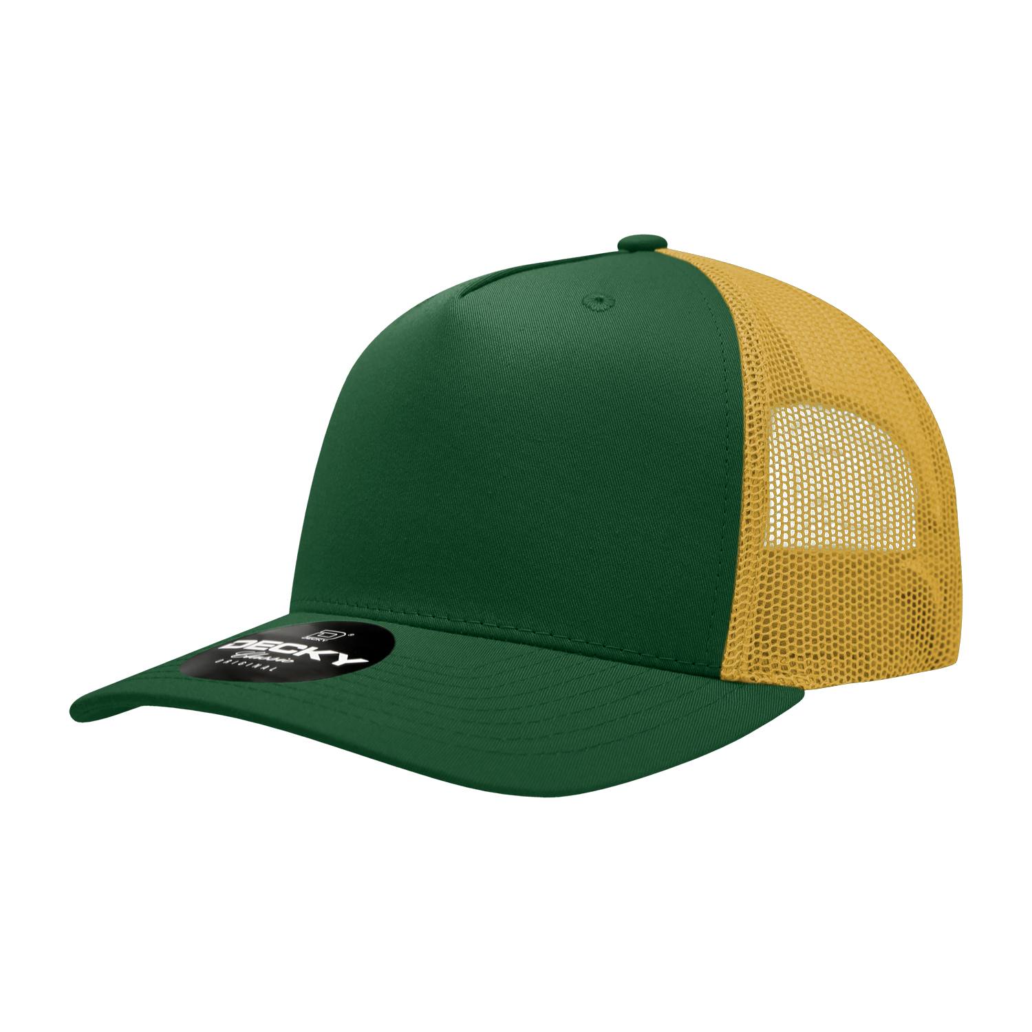 Decky 6030 5-Panel Mid Profile Structured Cotton Blend Trucker Hat